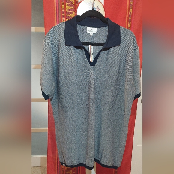 Simply Southern Other - Simply Southern Gray and Navy Short Sleeve Polo